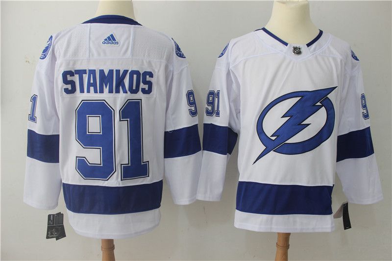 Men Tampa Bay Lightning #91 Stamkos white Adidas Hockey Stitched NHL Jerseys->new york islanders->NHL Jersey